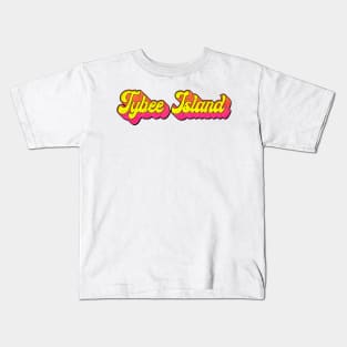 Tybee Island Georgia Laptop Bumper Typography 80's Distressed Kids T-Shirt